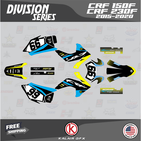 Kalair GFX Graphics Kit for Honda CRF230F (2015-2020) Division Series