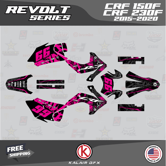 Kalair GFX Graphics Kit for Honda CRF230F (2015-2020) Revolt Series
