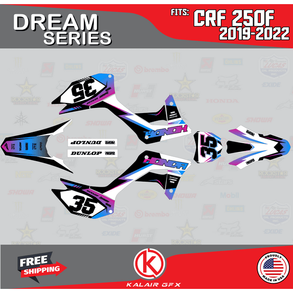 Kalair GFX Graphics Kit for Honda CRF250F (2019-2024) Dream Series