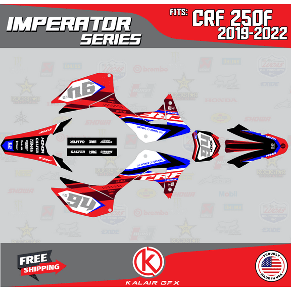 Kalair GFX Graphics Kit for Honda CRF250F (2019-2024) Imperator Series
