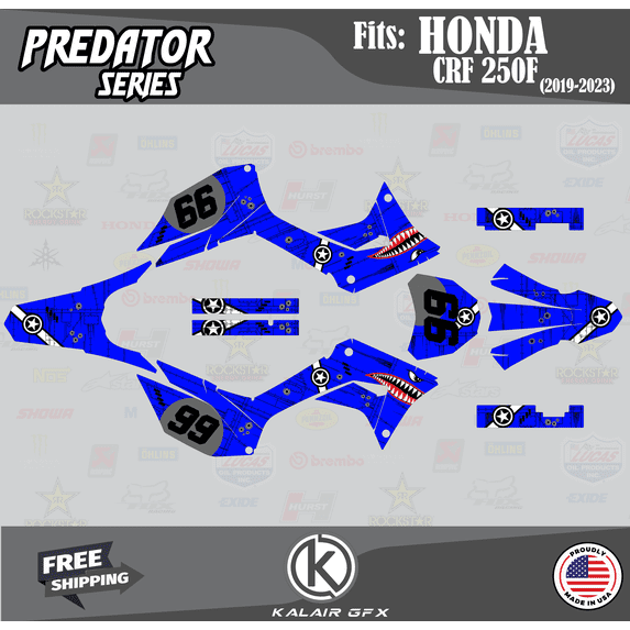 Kalair GFX Graphics Kit for Honda CRF250F (2019-2024) Predator Series