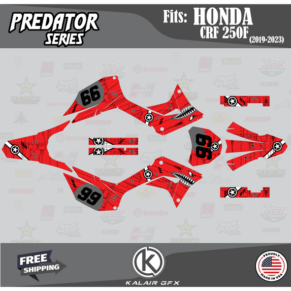 Kalair GFX Graphics Kit for Honda CRF250F (2019-2024) Predator Series