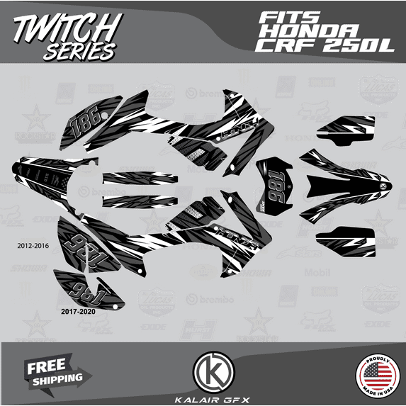 Kalair GFX Graphics Kit for Honda CRF250L (2012-2016) Twitch Series