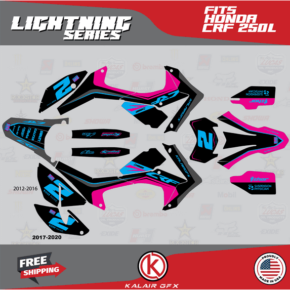 Kalair GFX Graphics Kit for Honda CRF250L (2017-2020) Lightning Series