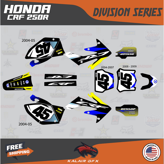 Kalair GFX Graphics Kit for Honda CRF250R (2006-2007) Division Series