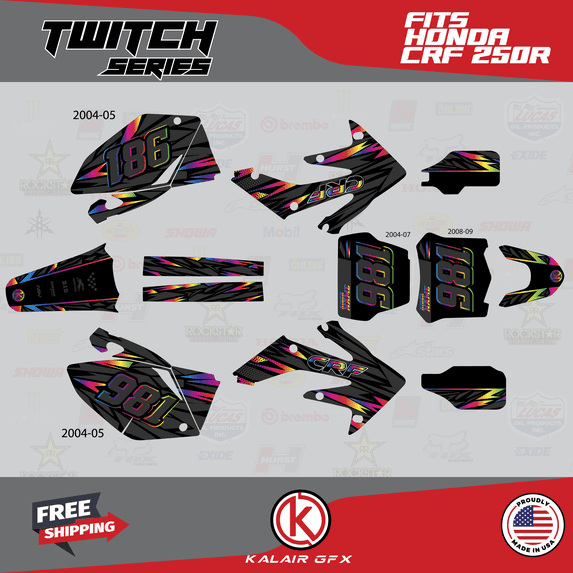 Kalair GFX Graphics Kit for Honda CRF250R (2006-2007) Twitch Series