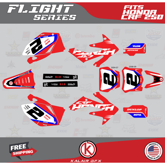 Kalair GFX Graphics Kit for Honda CRF250R (2008-2009) Flight Series