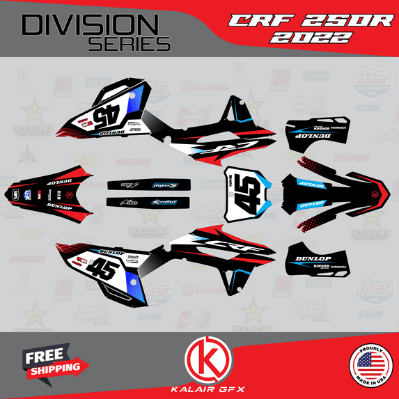 Kalair GFX Graphics Kit for Honda CRF250R (2022) Division Series