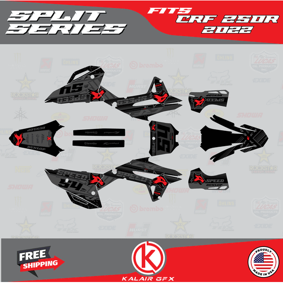 Kalair GFX Graphics Kit for Honda CRF250R (2022) Split Series