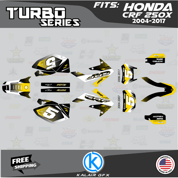 Kalair GFX Graphics Kit for Honda CRF250X ENDURO (2004-2007) Turbo Series