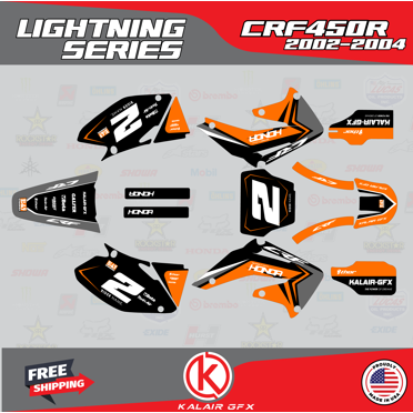 Kalair GFX Graphics Kit For Honda CRF450R (2017-2020) Lightning Series