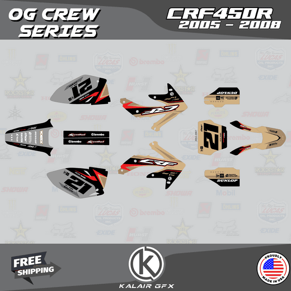 Kalair GFX Graphics Kit for Honda CRF450R (2005-2007) Og-crew Series