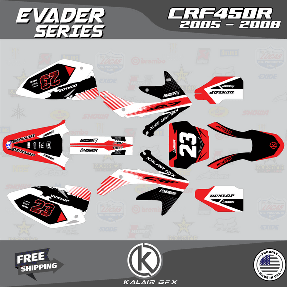 Kalair GFX Graphics Kit for Honda CRF450R (2008) Evader Series