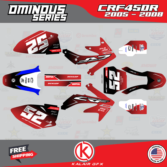 Kalair GFX Graphics Kit for Honda CRF450R (2008) Ominous Series