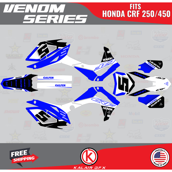 Kalair GFX Graphics Kit for Honda CRF450R (2013-2016) Venom Series