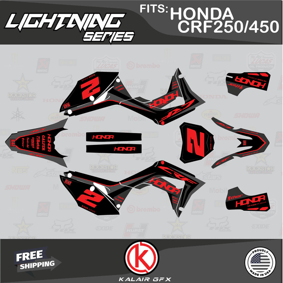 Kalair GFX Graphics Kit for Honda CRF450R (2017-2020) Lightning Series