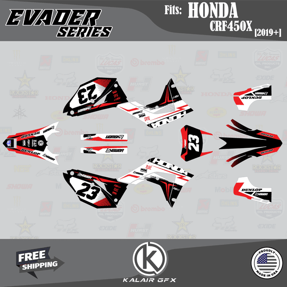 Kalair GFX Graphics Kit for Honda CRF450X (2019-2025) Evader Series