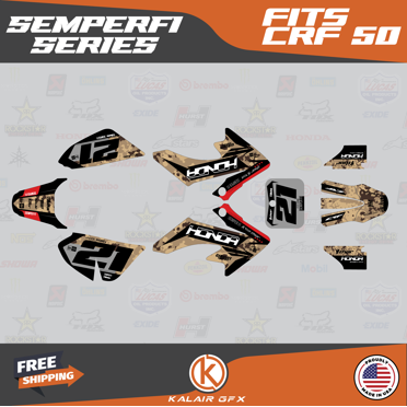 Kalair GFX Graphics Kit for Honda CRF50 (2004-2012) Semperfi Series