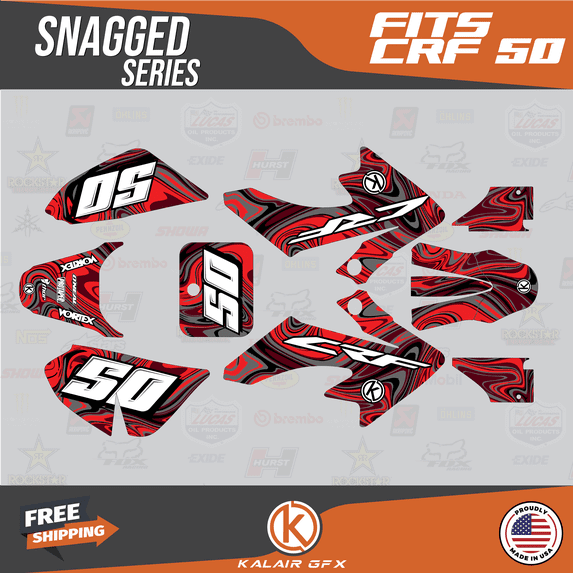 Kalair GFX Graphics Kit for Honda CRF50 (2004-2012) Snagged Series