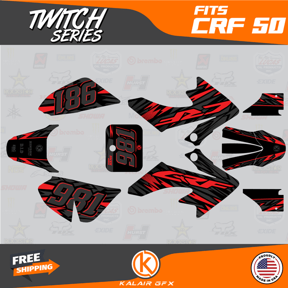 Kalair GFX Graphics Kit for Honda CRF50 (2004-2012) Twitch Series