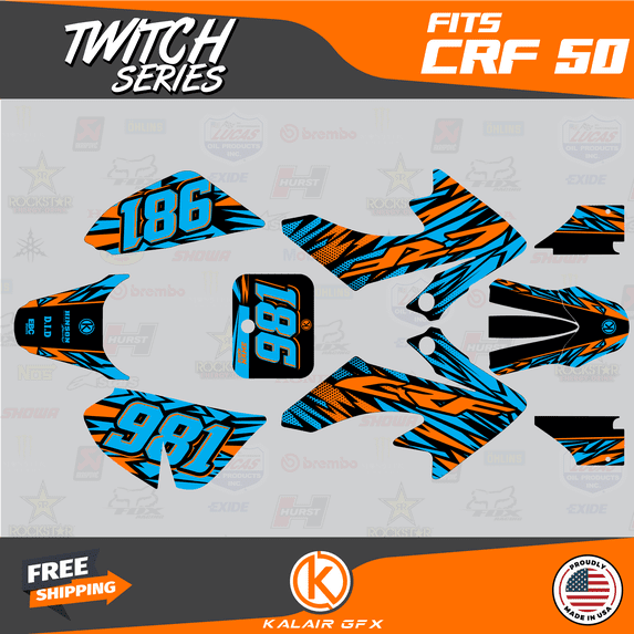 Kalair GFX Graphics Kit for Honda CRF50 (2004-2012) Twitch Series