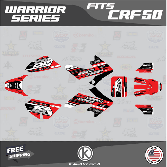 Kalair GFX Graphics Kit for Honda CRF50 (2004-2012) Warrior Series