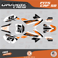thumbnail image 1 of Kalair GFX Graphics Kit for Honda CRF50 (2013-2023) Orange-crew Series, 1 of 5