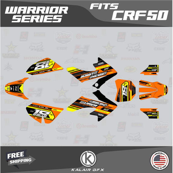 Kalair GFX Graphics Kit for Honda CRF50 (2013+) Warrior Series