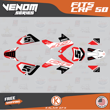 Kalair GFX Graphics Kit for Honda CRF50 (2013+) Venom Series