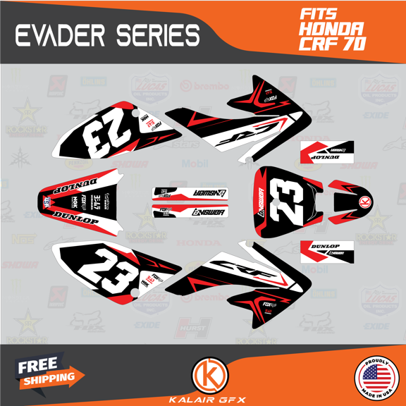 Kalair GFX Graphics Kit for Honda CRF70 (2004-2023) Evader Series