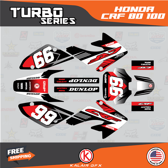 Kalair GFX Graphics Kit for Honda CRF80 (2004-2010) Turbo Series