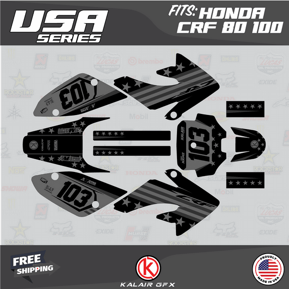 Kalair GFX Graphics Kit for Honda CRF80 (2004-2010) Usa Series