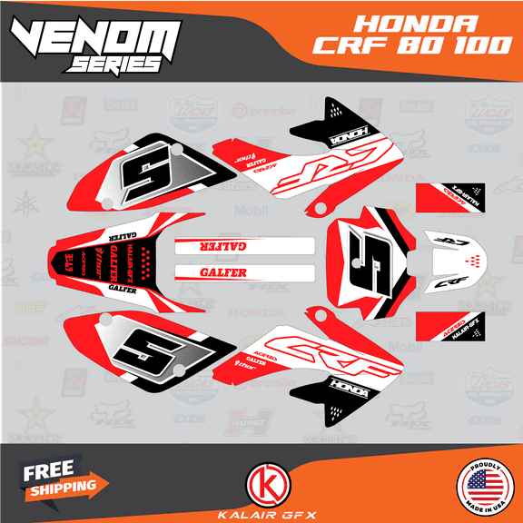 Kalair GFX Graphics Kit for Honda CRF80 (2004-2010) Venom Series