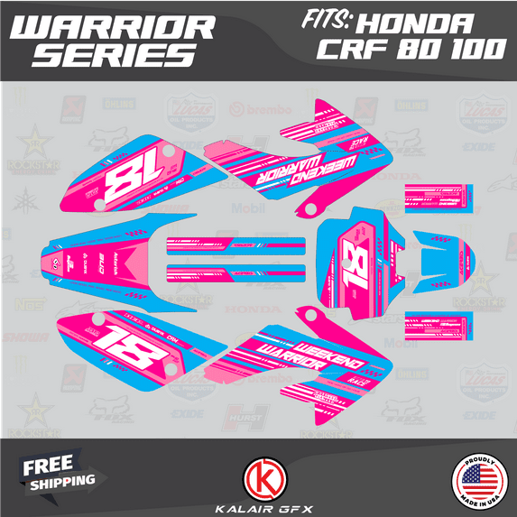 Kalair GFX Graphics Kit for Honda CRF80 (2004-2010) Warrior Series