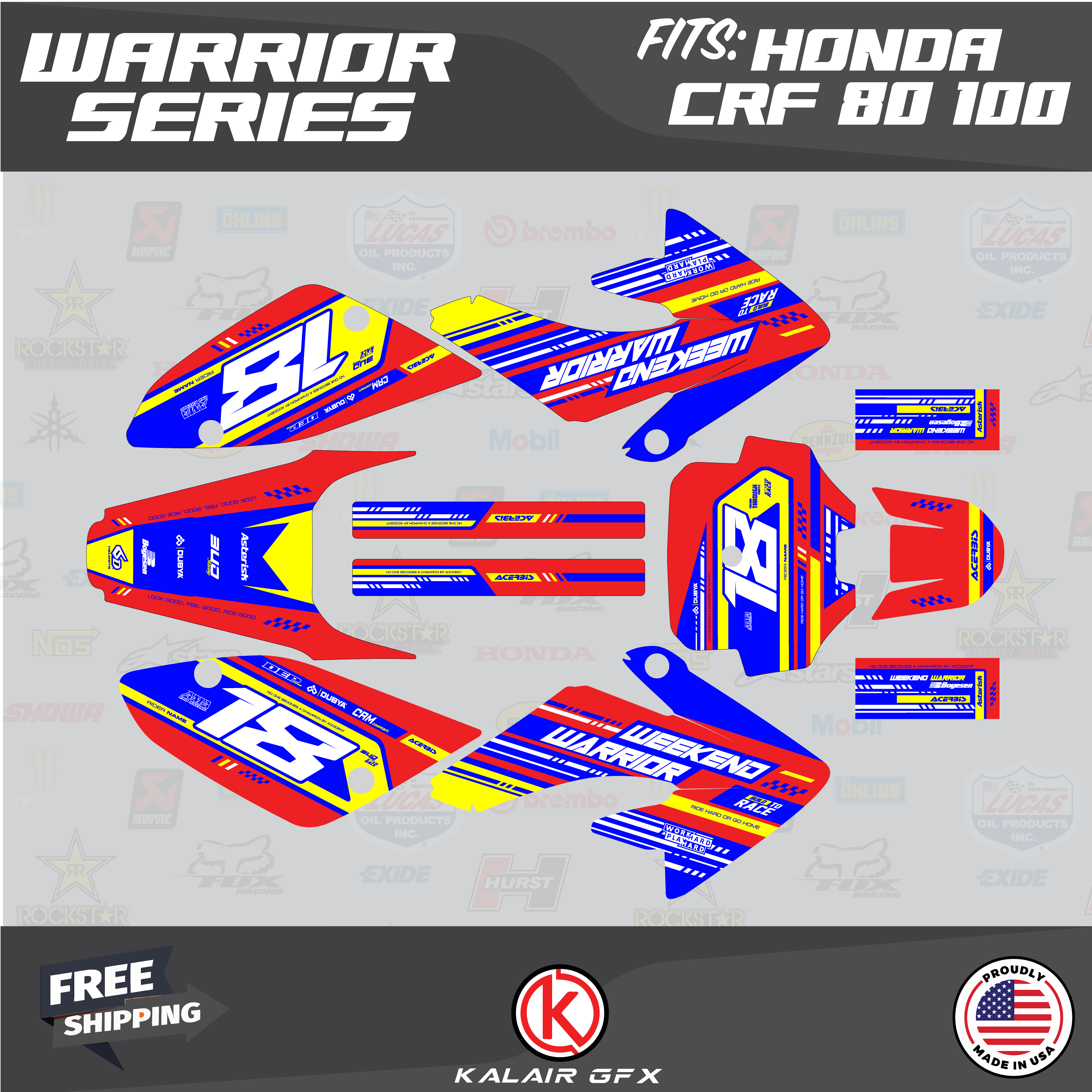 Best Unique Honda CRF80 (2004-2010) Shatter Series Graphics Kit In - Foto 6