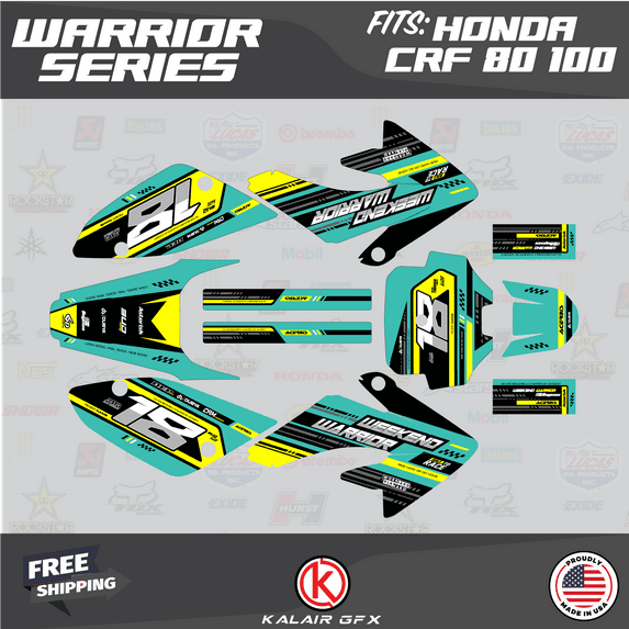 Kalair GFX Graphics Kit for Honda CRF80 (2011-2016) Warrior Series