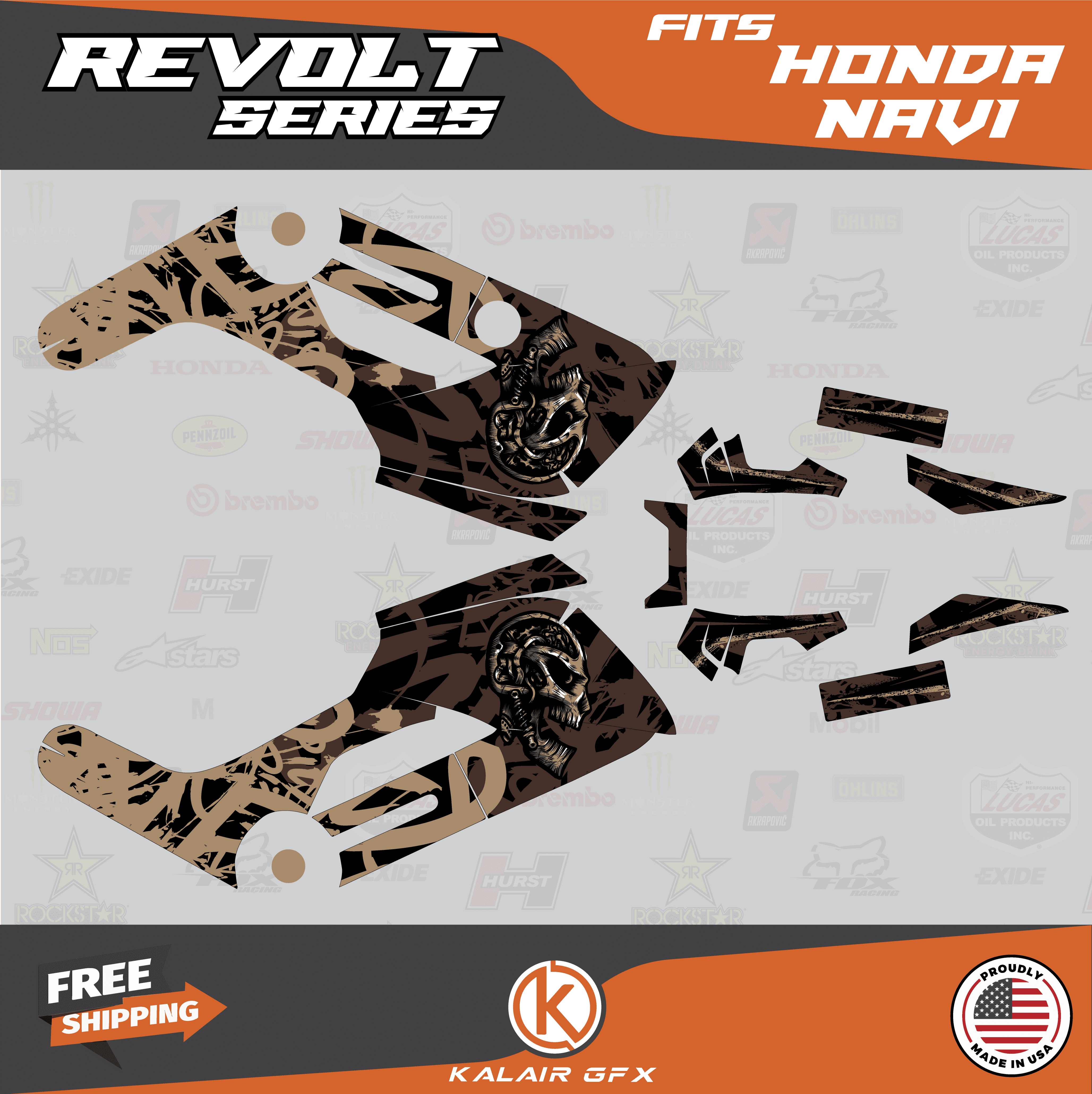 Kalair GFX Graphics Kit For Honda NAVI (2016-2022) Surfsup Series