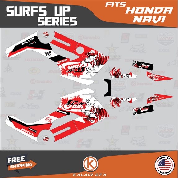 Kalair GFX Graphics Kit for Honda NAVI (2016-2022) Surfsup Series