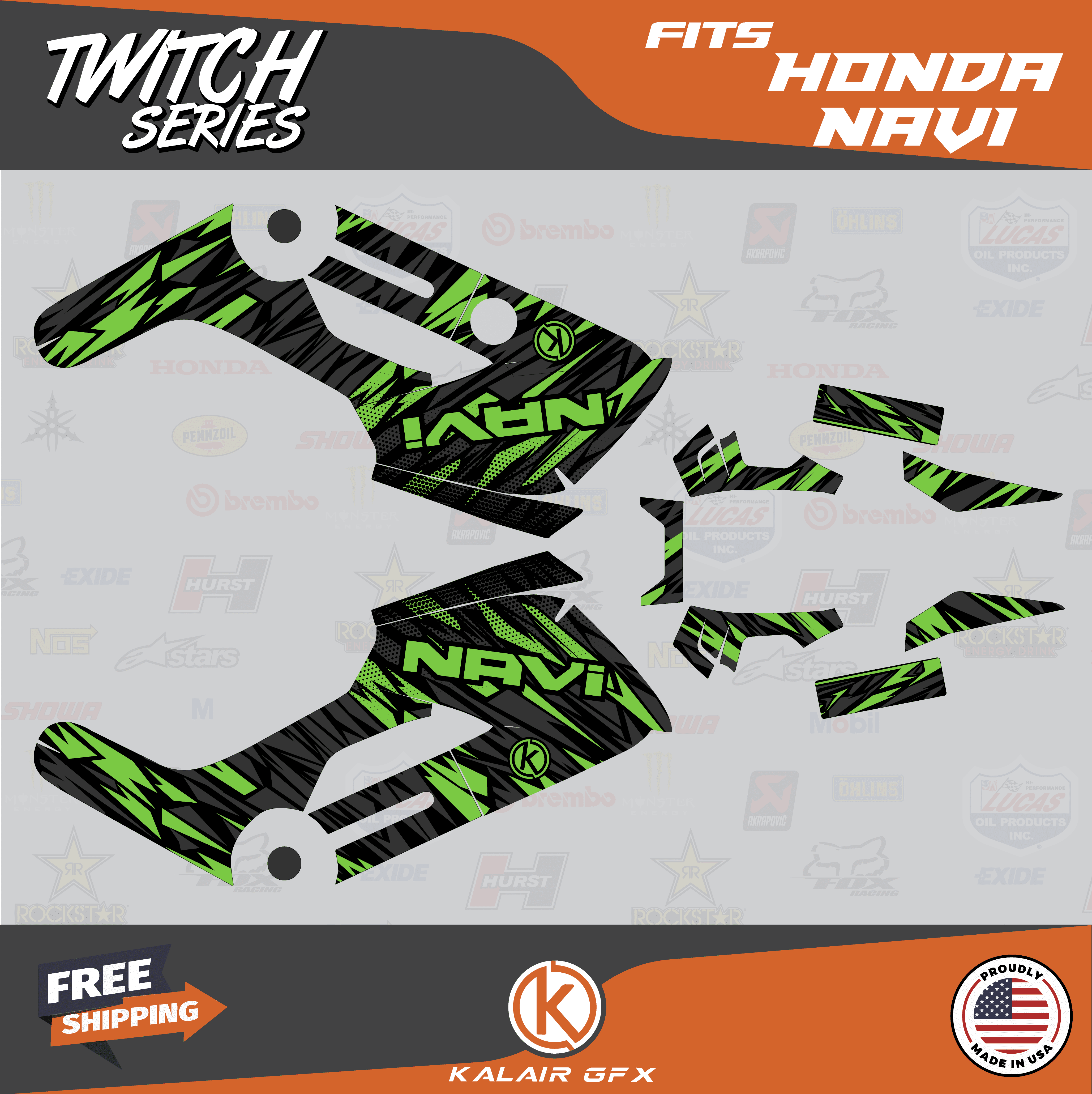 Kalair GFX Graphics Kit for Honda NAVI (2016-2022) Twitch Series ...