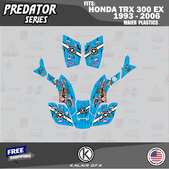 Kalair GFX Graphics Kit for Honda TRX 300EX MAIER PLASTICS (1993-2006) Predator Series