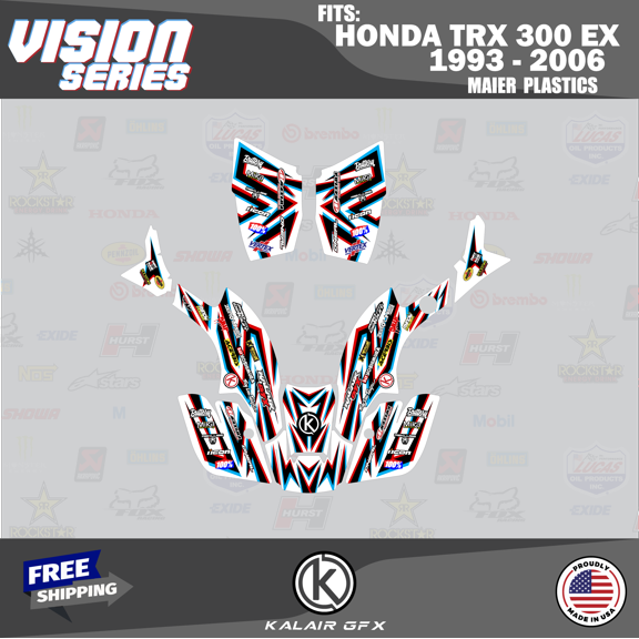 Kalair GFX Graphics Kit for Honda TRX 300EX MAIER PLASTICS (1993-2006) Vision Series
