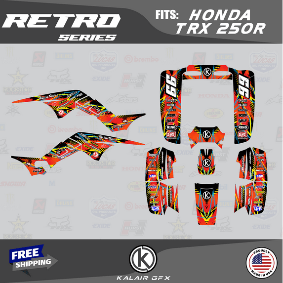Kalair GFX Graphics Kit for Honda TRX250R (All Years) Retro Series