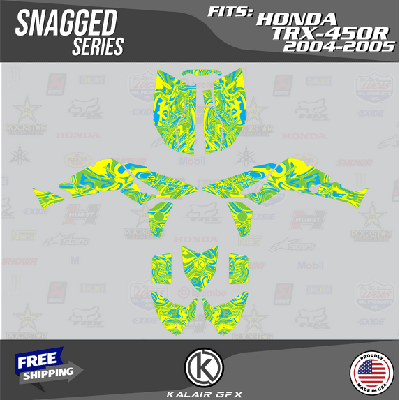 Kalair GFX Graphics Kit for Honda TRX450R (2004-2005) Snagged Series