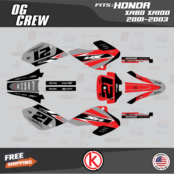 Kalair GFX Graphics Kit for Honda XR100 (2001-2003) Og-crew Series