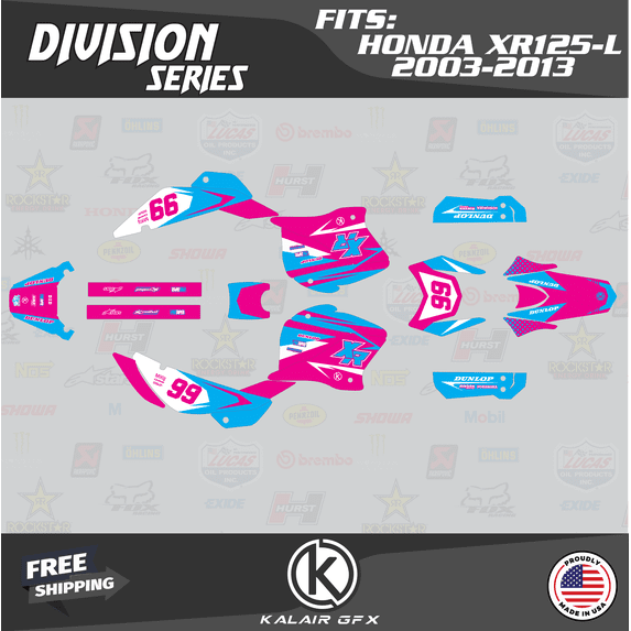 Kalair GFX Graphics Kit for Honda XR125L (2003-2013) Division Series