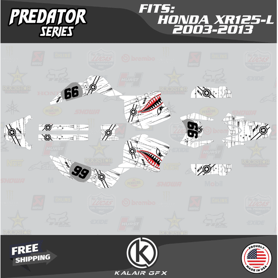 Kalair GFX Graphics Kit for Honda XR125L (2003-2013) Predator Series