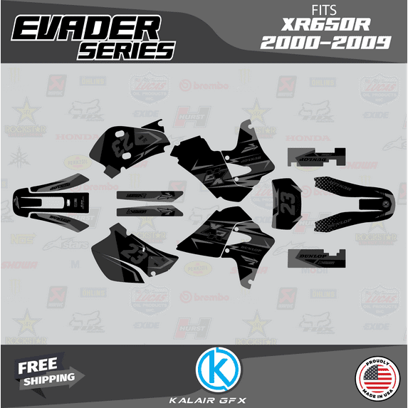Kalair GFX Graphics Kit for Honda XR650R (2000-2009) Evader Series
