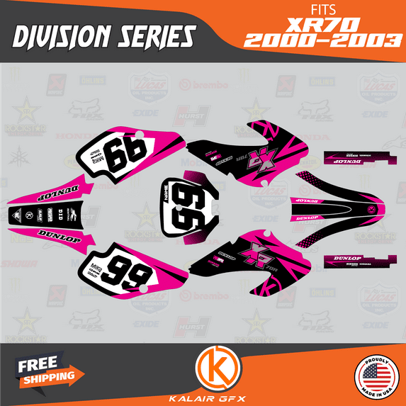 Kalair GFX Graphics Kit for Honda XR70 (2001-2003) Division Series