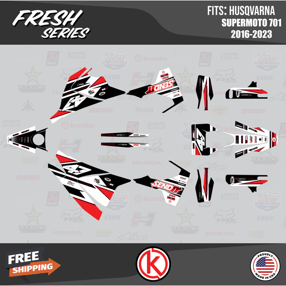 Kalair GFX Graphics Kit for Husqvarna 701 SUPERMOTO (2016-2023) Fresh Series