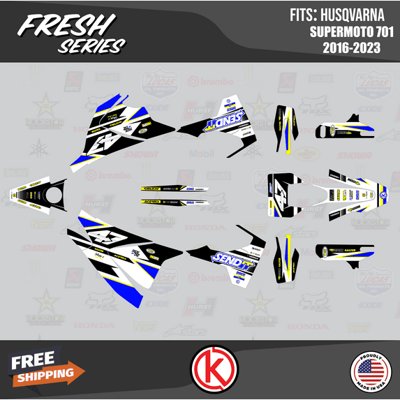 Kalair GFX Graphics Kit for Husqvarna 701 SUPERMOTO (2016-2023) Fresh Series
